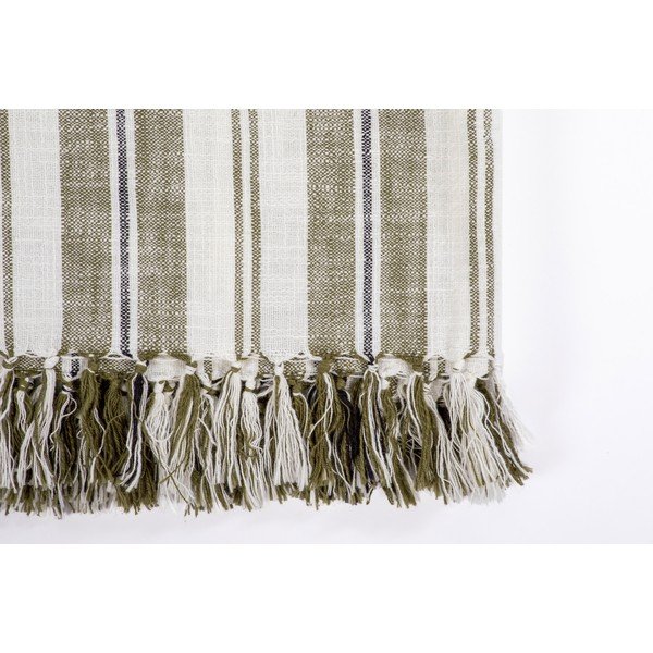 Zaļš kokvilnas pleds 150x200 cm Indira – Tiseco Home Studio-image-1