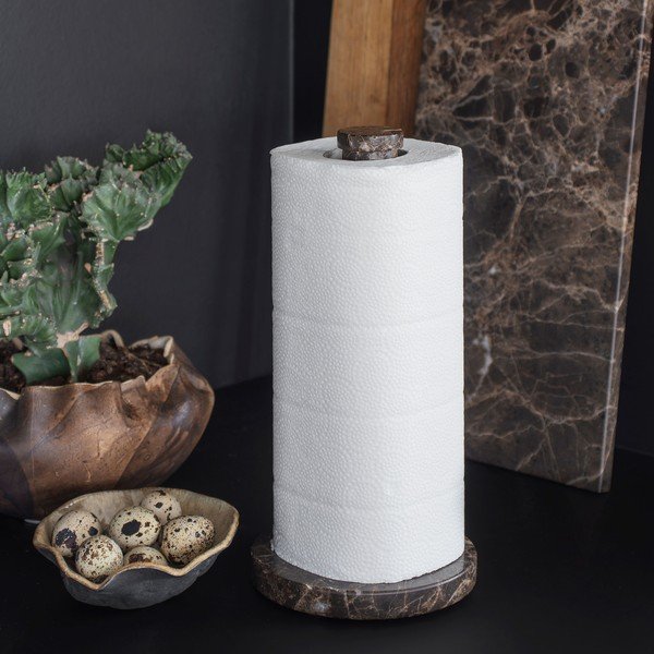 Tumši brūns marmora papīra dvieļu turētājs ø 12,5 cm Marble – Mette Ditmer Denmark-image-2