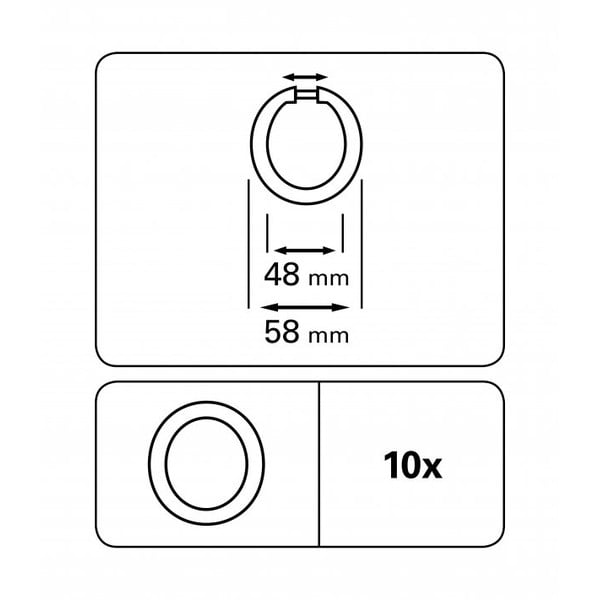 Gredzeni aizkaru stangai (10 gab.) – Gardinia-image-1