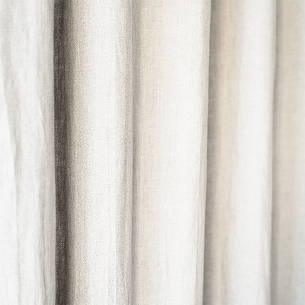 Krēmkrāsas lina aizkars ar tuneli Linen Tales Night Time, 275 x 140 cm-image-1