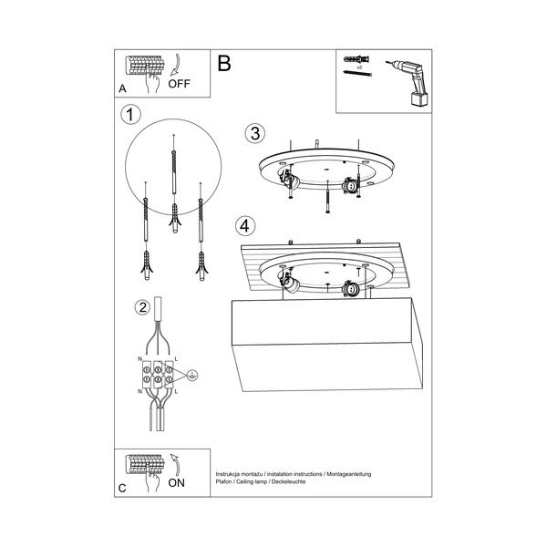 Pelēka griestu lampa Sollux Mitra Ceiling-image-4
