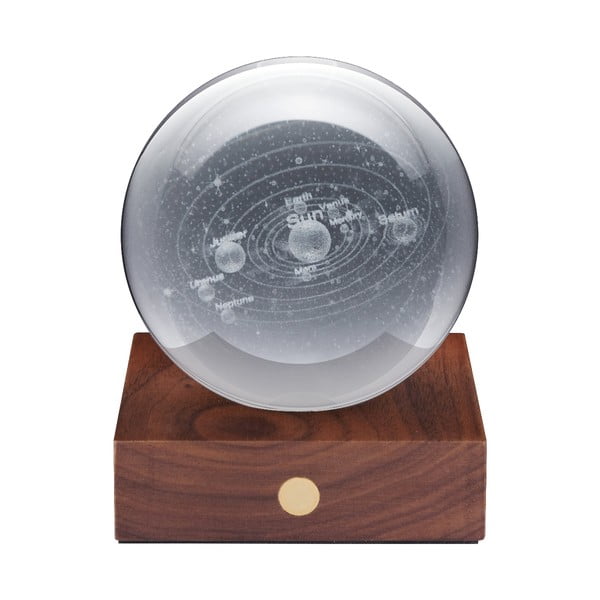 Tumši brūna dimmējama galda lampa ar stikla abažūru (augstums 12 cm) Amber – Gingko