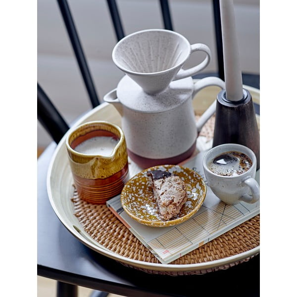 Brūna un balta keramikas kafija kanna Bloomingville Franz, 500 ml-image-1