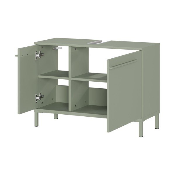 Zaļš matēts skapītis zem izlietnes 80x59 cm Laurino – Germania-image-3