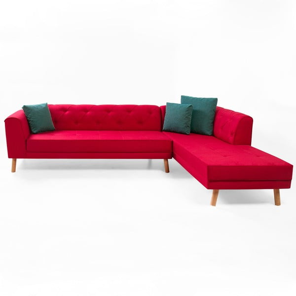 Sarkanais dīvāns labajā stūrī Balcab Home Anna