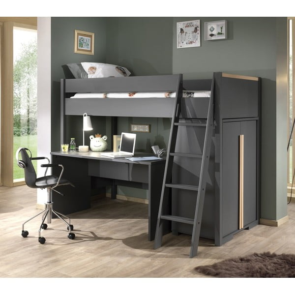 Tumši pelēks bērnu rakstāmgalds Vipack London-image-1