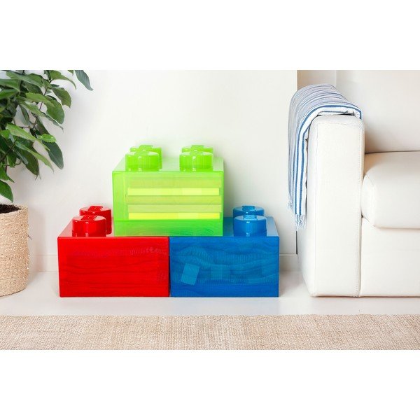 Zaļa plastmasas uzglabāšanas kaste bērniem 25x25x18 cm – LEGO®-image-4
