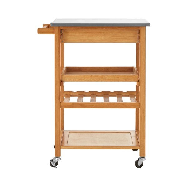 Bambusa servēšanas galdiņš uz riteņiem 41x58 cm Harlow – Premier Housewares-image-4