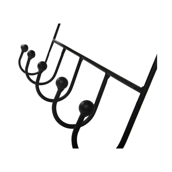 Melns metāla sienas pakaramais ar plauktu 42 cm Almeria – Garden Pleasure-image-2