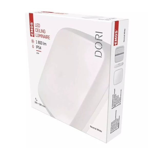 Balta LED griestu lampa 28x28 cm Dori – EMOS-image-1