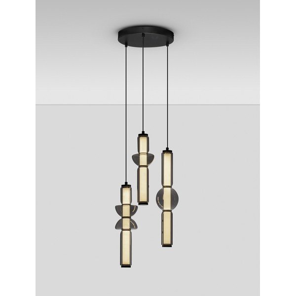Pelēka stikla LED piekaramā lampa ar regulējamu spilgtumu ø 38 cm Ulon – Nova Luce-image-4
