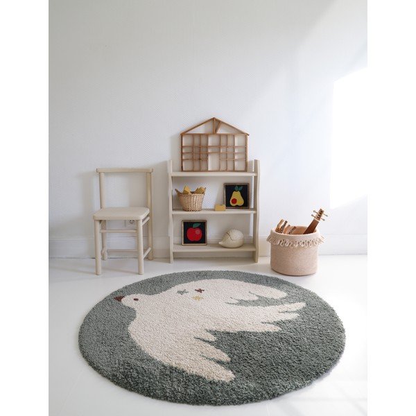 Gaiši zaļš bērnu paklājs ø120 cm Bohemian Bird Aqua – Nattiot-image-3