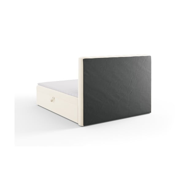 Bēša atsperu gulta ar veļas kasti 180x200 cm Gina – Milo Casa-image-4