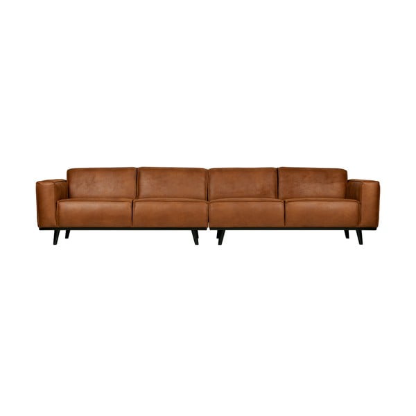 Konjaka brūns dīvāns no ādas imitācijas BePureHome Statement, 372 cm