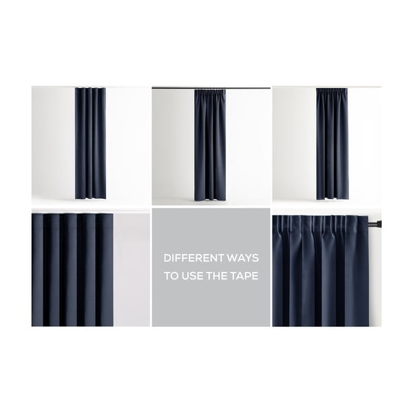 Tumši zils daļēji gaismu necaurlaidīgs aizkars 140x270 cm Kierra – Restilo-image-3