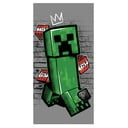 Zaļš/pelēks kokvilnas bērnu dvielis 70x140 cm Minecraft "Metro Art Creeper" – Jerry Fabrics