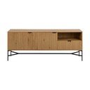 Dabīga toņa zema kumode ar ozolkoka imitāciju 180x70 cm Jaipur – Actona