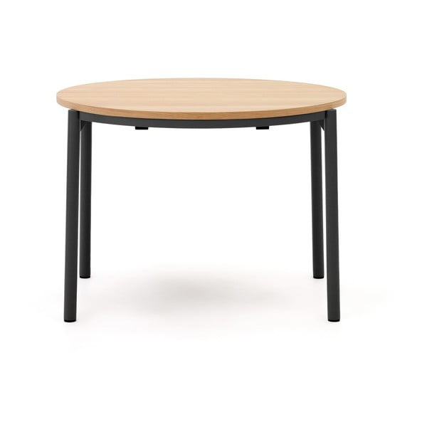 Dabīga toņa apaļš izvelkams ēdamgalds ar ozolkoka imitācijas galda virsmu ø 90 cm Montuiri – Kave Home