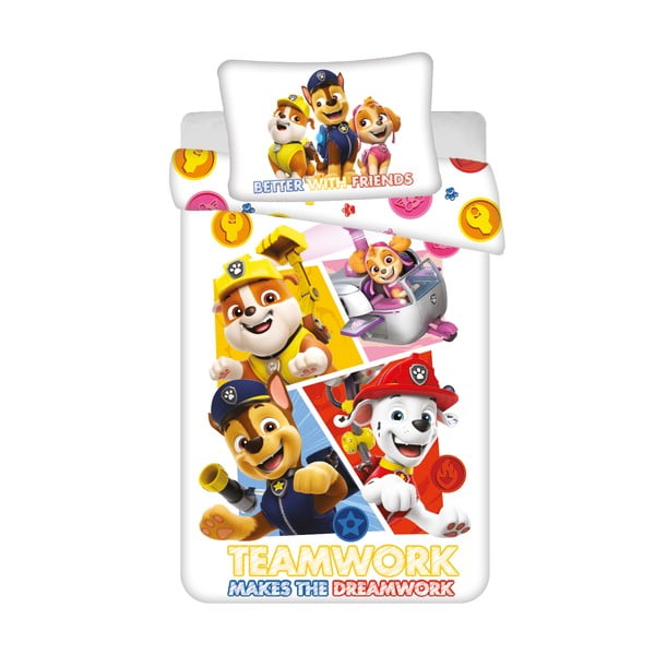 Kokvilnas bērnu gultas veļa 100x135 cm Paw Patrol – Jerry Fabrics