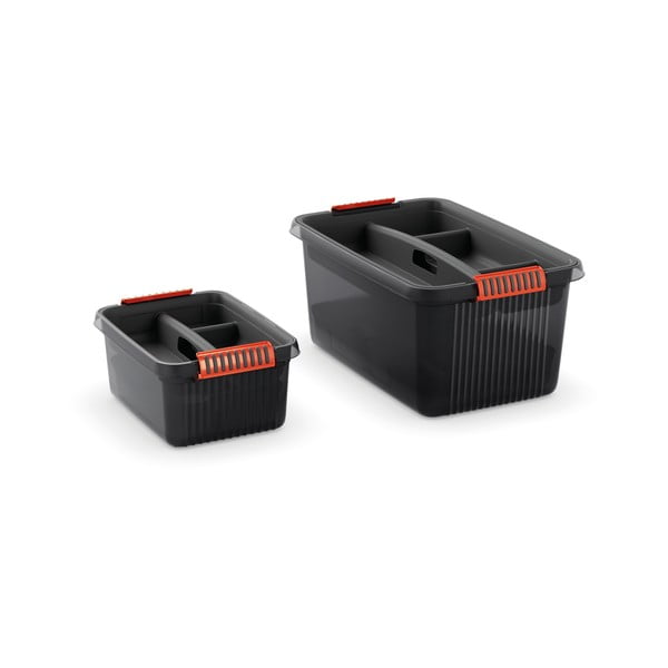 Pelēks plastmasas uzglabāšanas kastes sadalītājs 54,5x36x8,5 cm K Latch Box – KIS-image-2