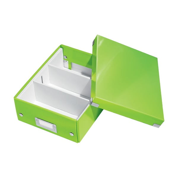 Zaļa kaste ar organizatoru Leitz Click&Store, garums 28 cm