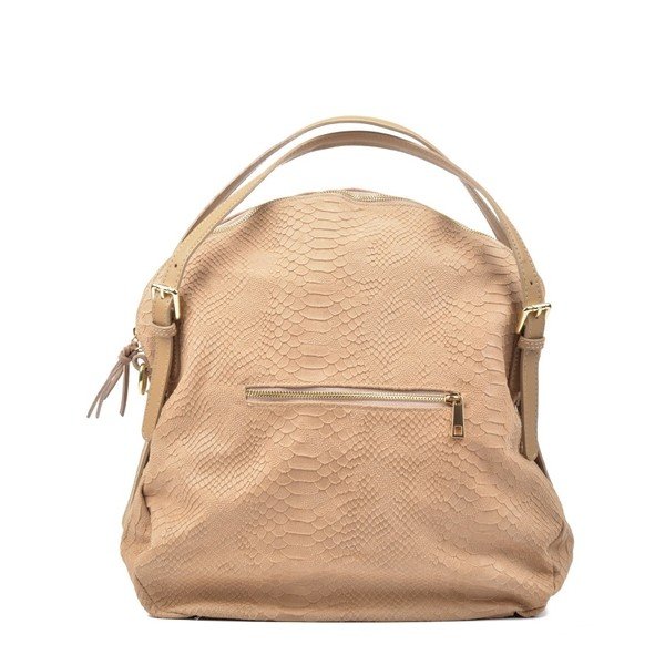 Smilškrāsas ādas rokassoma Carla Ferreri Hobo-image-1