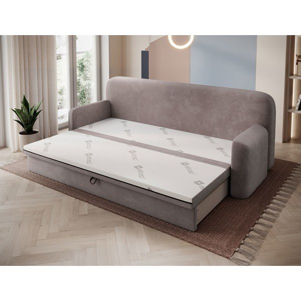 Brūns velveta salokāms/ar uzglabāšanas vietu dīvāns 236 cm Elioss – ELTAP-image-2