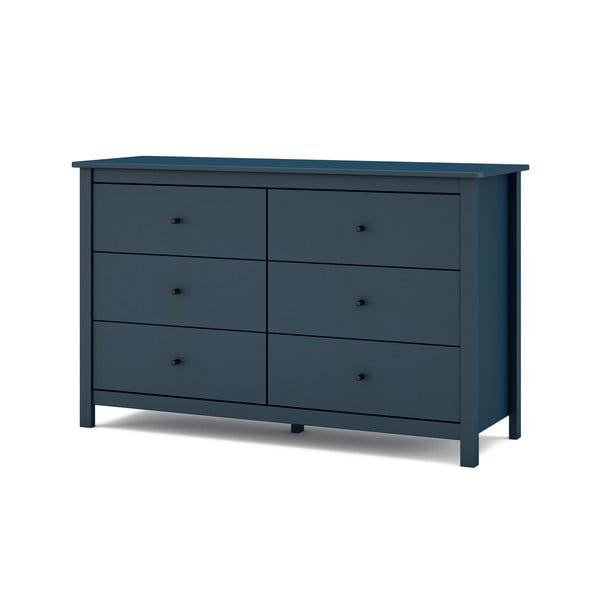 Tumši zila zema kumode no priedes 130x80 cm Misti – Marckeric-image-2