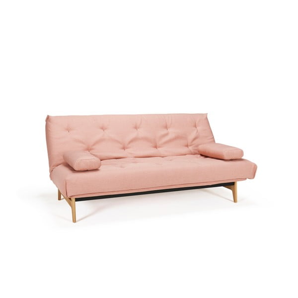 Gaiši rozā dīvāns gulta Inovācija Aslak Soft Coral, 92 x 200 cm