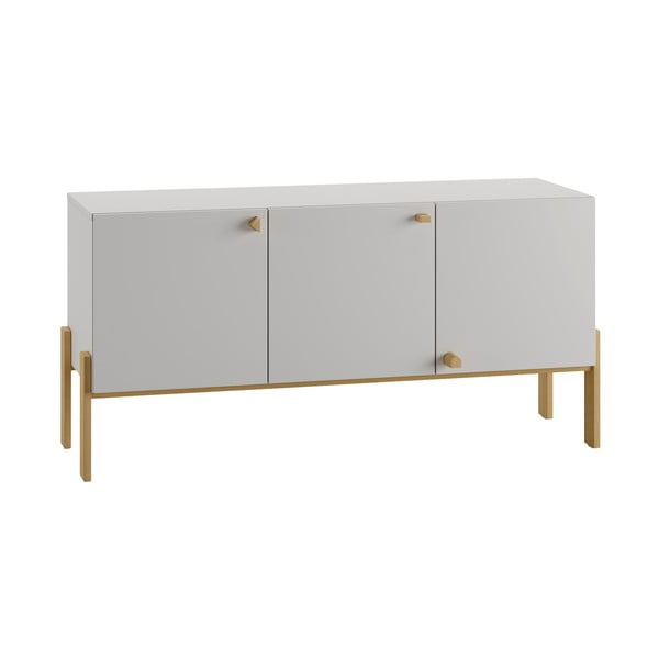 Gaiši pelēka zema bērnu kumode 150x50 cm Cube – Pinio-image-3