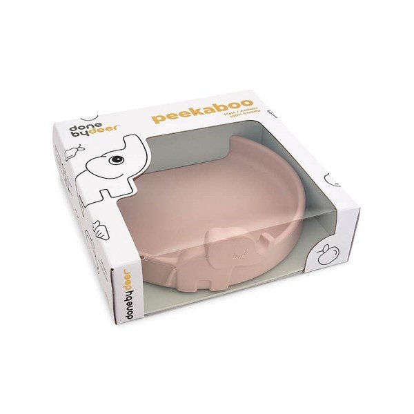 Rozā silikona šķīvis zīdaiņiem ø 16 cm Elphee – Done by Deer-image-2