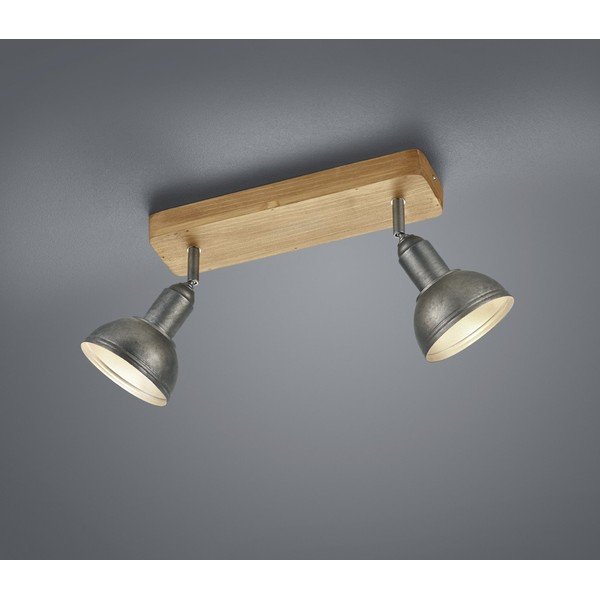 Tumši pelēka/dabīga toņa prožektora tipa lampa 11x33 cm Delhi – Trio-image-1