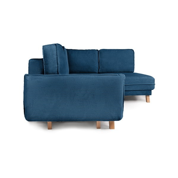 Zils velveta salokāms stūra dīvāns (ar labo stūri) Tori – Bonami Selection-image-3