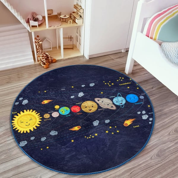 Tumši zils bērnu paklājs ø 120 cm Comfort – Mila Home-image-4
