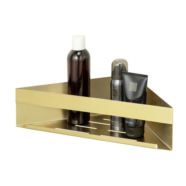 Stūra pašturošs vannas istabas plaukts no nerūsējošā tērauda zelta krāsā Genova – Wenko-image-2