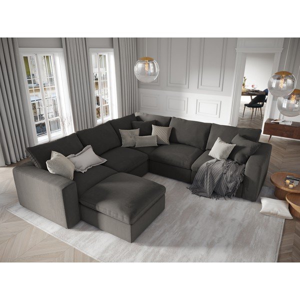 Tumši brūna modulārā dīvāna divpusējā stūra daļa Windsor & Co Sofas Galaxy-image-4