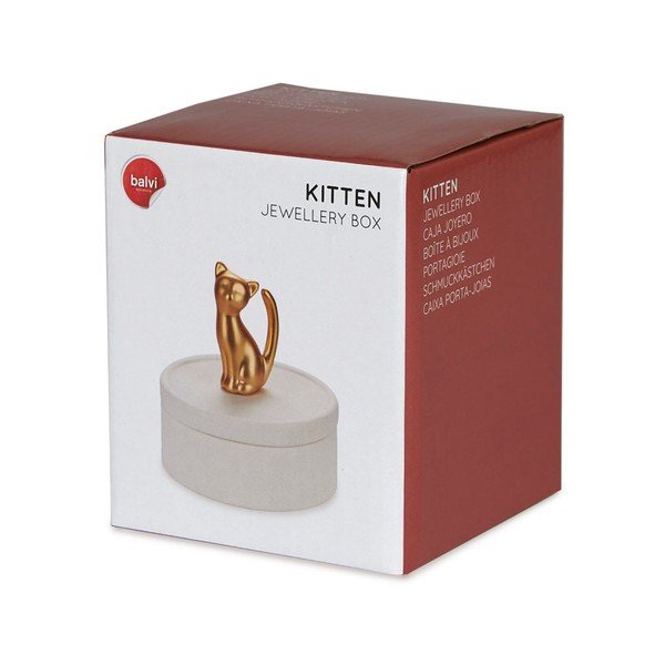 Balta porcelāna rotaslietu kastīte Balvi Cat-image-3