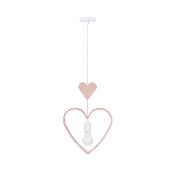 Balta/rozā bērnu lampa ar metāla abažūru Single – Candellux Lighting