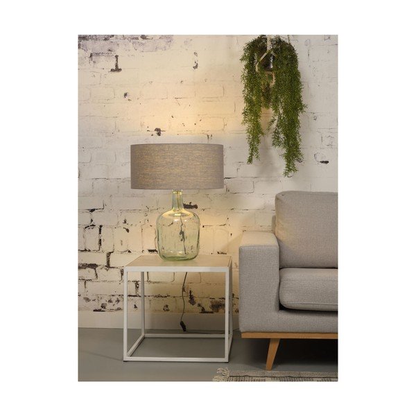 Galda lampa ar gaiši pelēku abažūru un pārstrādāta stikla struktūru Good&Mojo Murano, ⌀ 47 cm-image-4