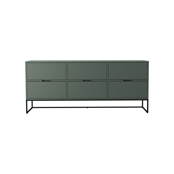 Pelēki zaļa zema kumode 176x76 cm Lipp – Tenzo-image-3