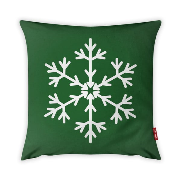 Vitaus spilvendrāna Ziemassvētku periods Zaļa vienkārša sniega pārsla, 43 x 43 cm