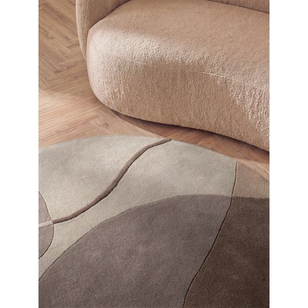 Brūns/bēšs vilnas apaļš paklājs ø 160 cm Virelle – Villeroy&Boch-image-2