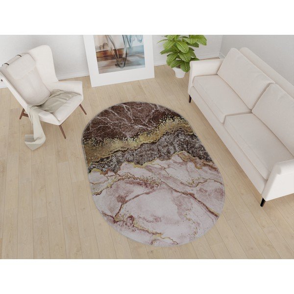 Brūns/zelta krāsas mazgājams paklājs 120x180 cm – Vitaus-image-1