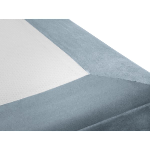 Gaiši zila samta vienvietīga gulta Milo Casa Lia, 90 x 200 cm-image-4