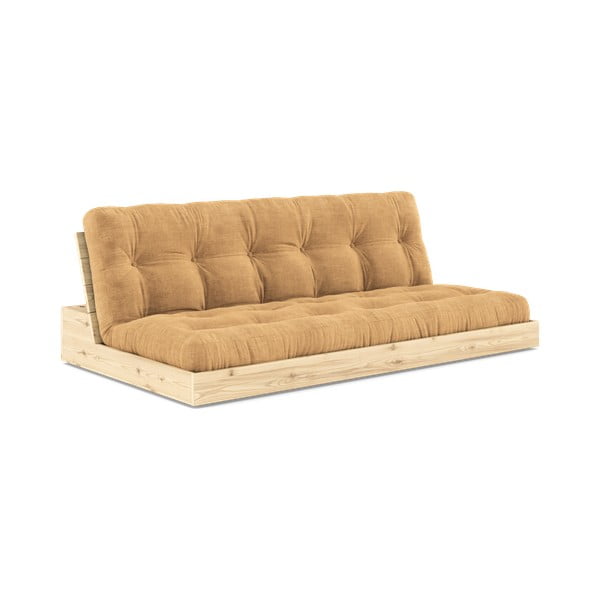 Sinepju dzeltens/gaiši brūns velveta izvelkamais dīvāns 196 cm Base – Karup Design