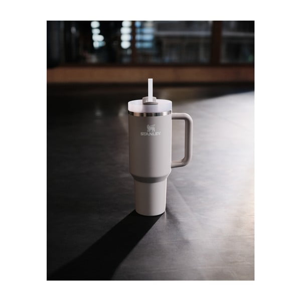 Gaiši pelēks nerūsējošā tērauda termoss ar salmiņu 1,18 l Quencher H2.0 FlowState Tumbler Ash – Stanley-image-1