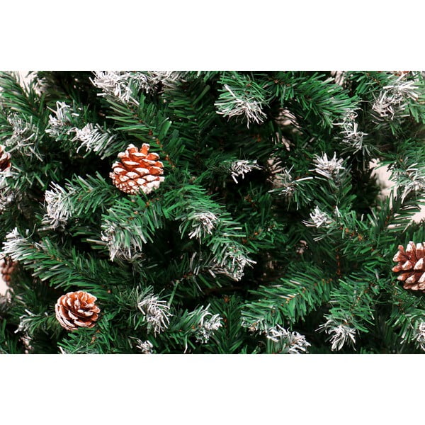 Mākslīgā Ziemassvētku eglīte ar priežu čiekuriem, augstums 1,8 m-image-1