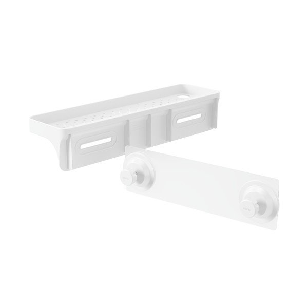 Balts pārstrādātas plastmasas pašturošs vannas istabas plaukts Flex Adhesive – Umbra-image-4