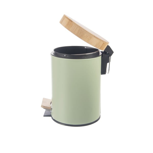 Gaiši zaļa metāla atkritumu tvertne ar pedāli 3 l Greenish – Orion-image-3