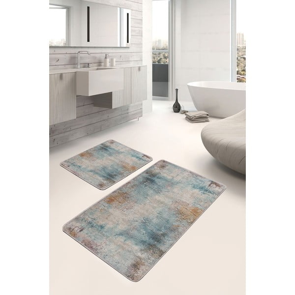 Zili/pelēki vannas istabas paklājiņi (2 gab.) 60x100 cm – Mila Home